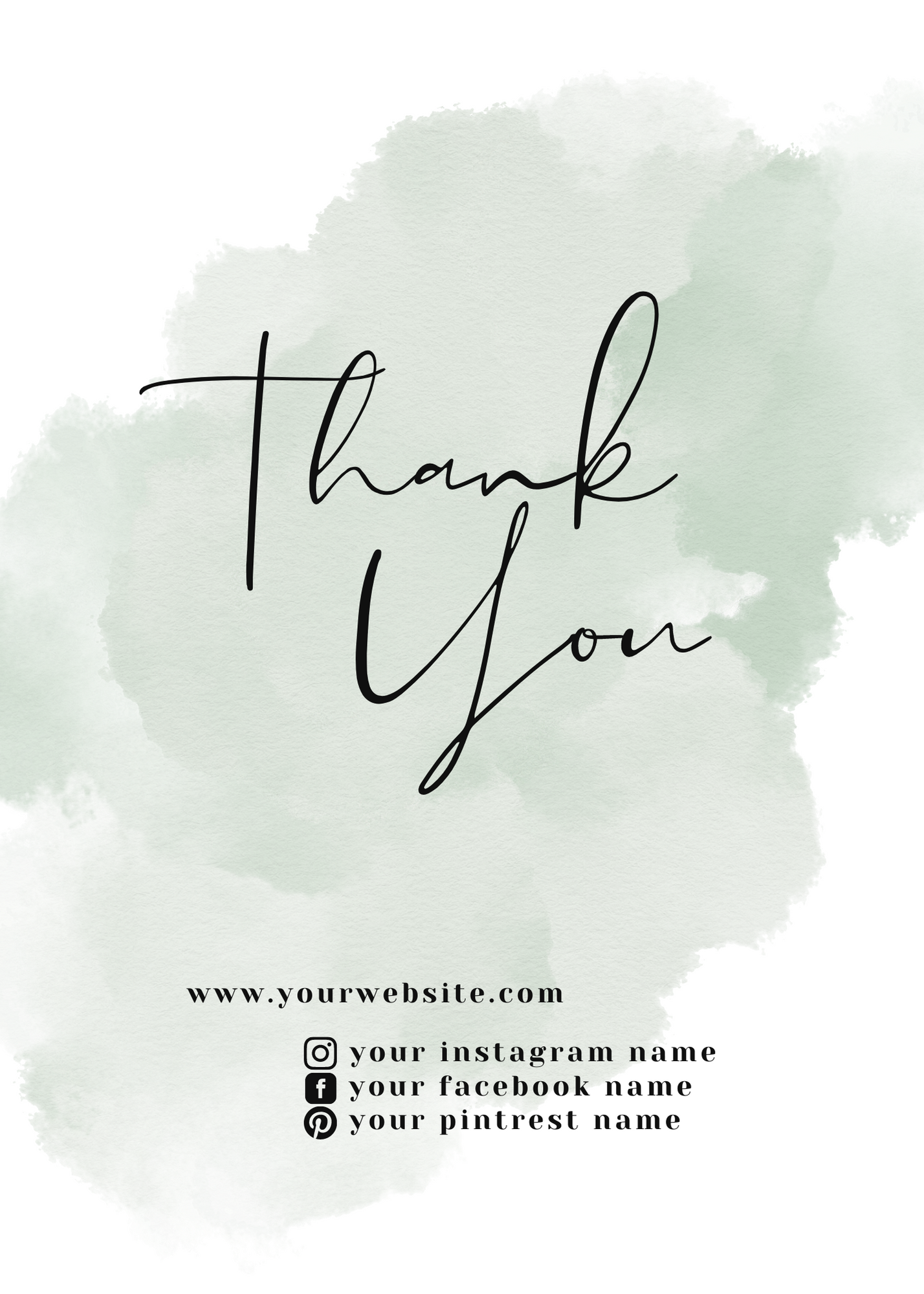 Thank you card Templates - Canva Pro- Mint