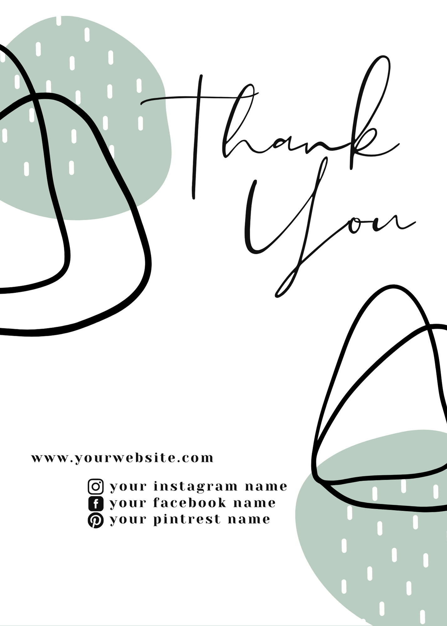 Thank you card Templates - Canva Pro- Mint