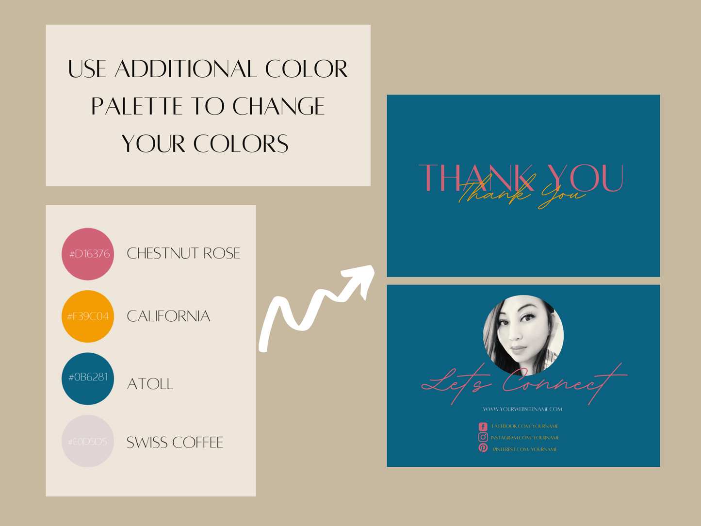Customizable Thank You Cards- Instant Download- Canva Template