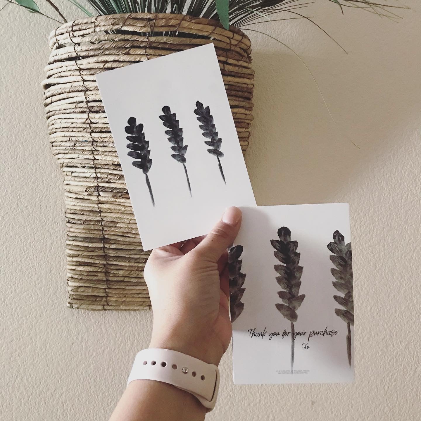 Pampas Grass Thank You Cards- Quantity 50