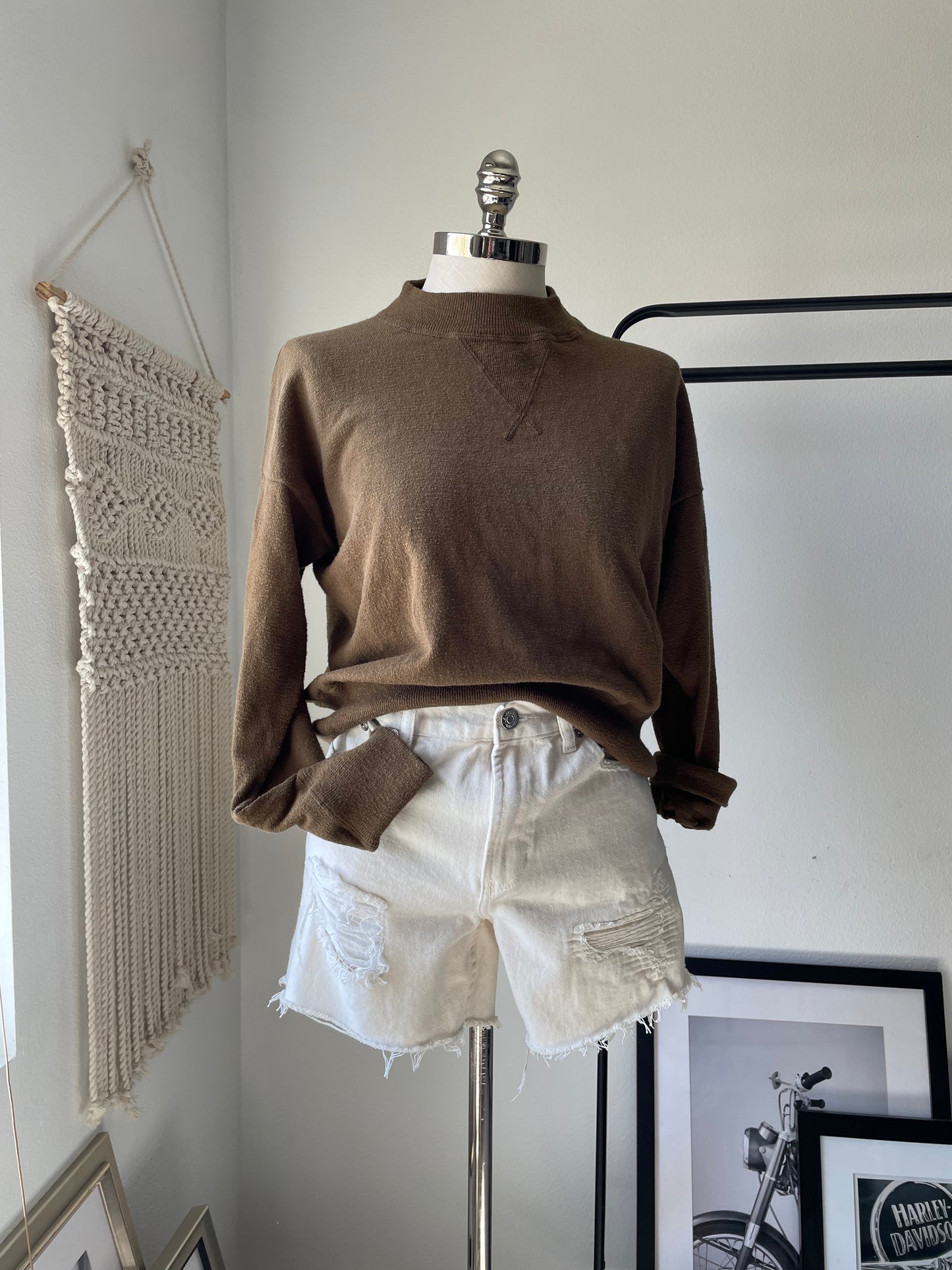 Madewell green crew neck sweater. Medium.