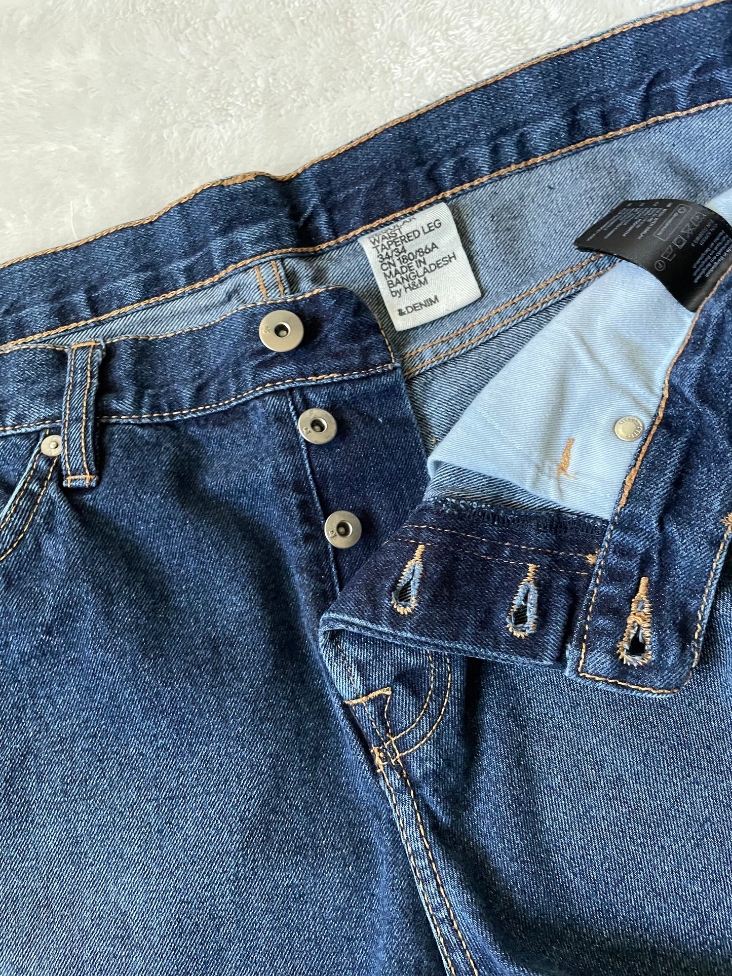 &Denim blue Upcycled 5" shorts. Size 34.