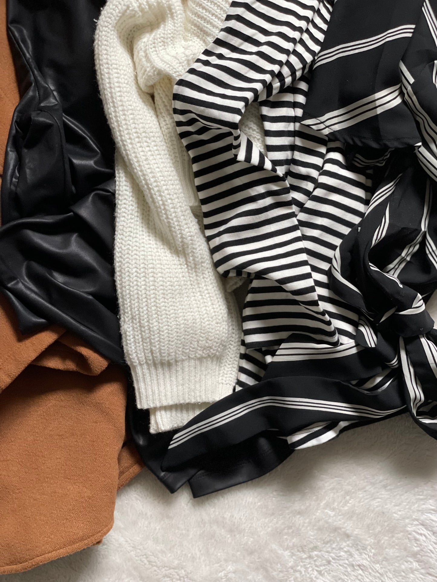 Curated Capsule. Black and Tan. Size medium. 5 items.