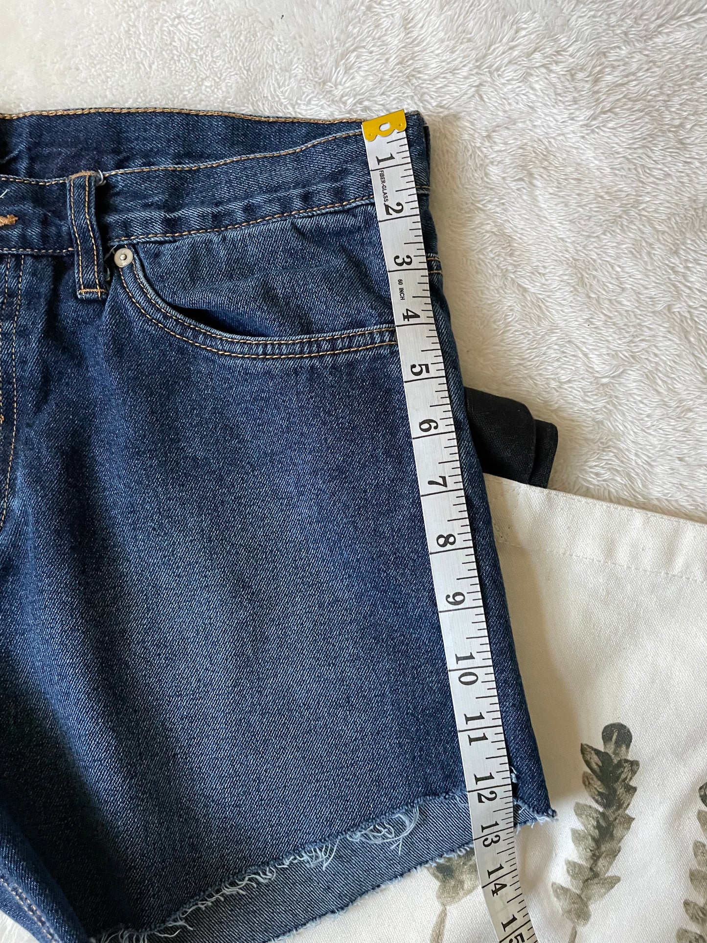 &Denim blue Upcycled 5" shorts. Size 34.