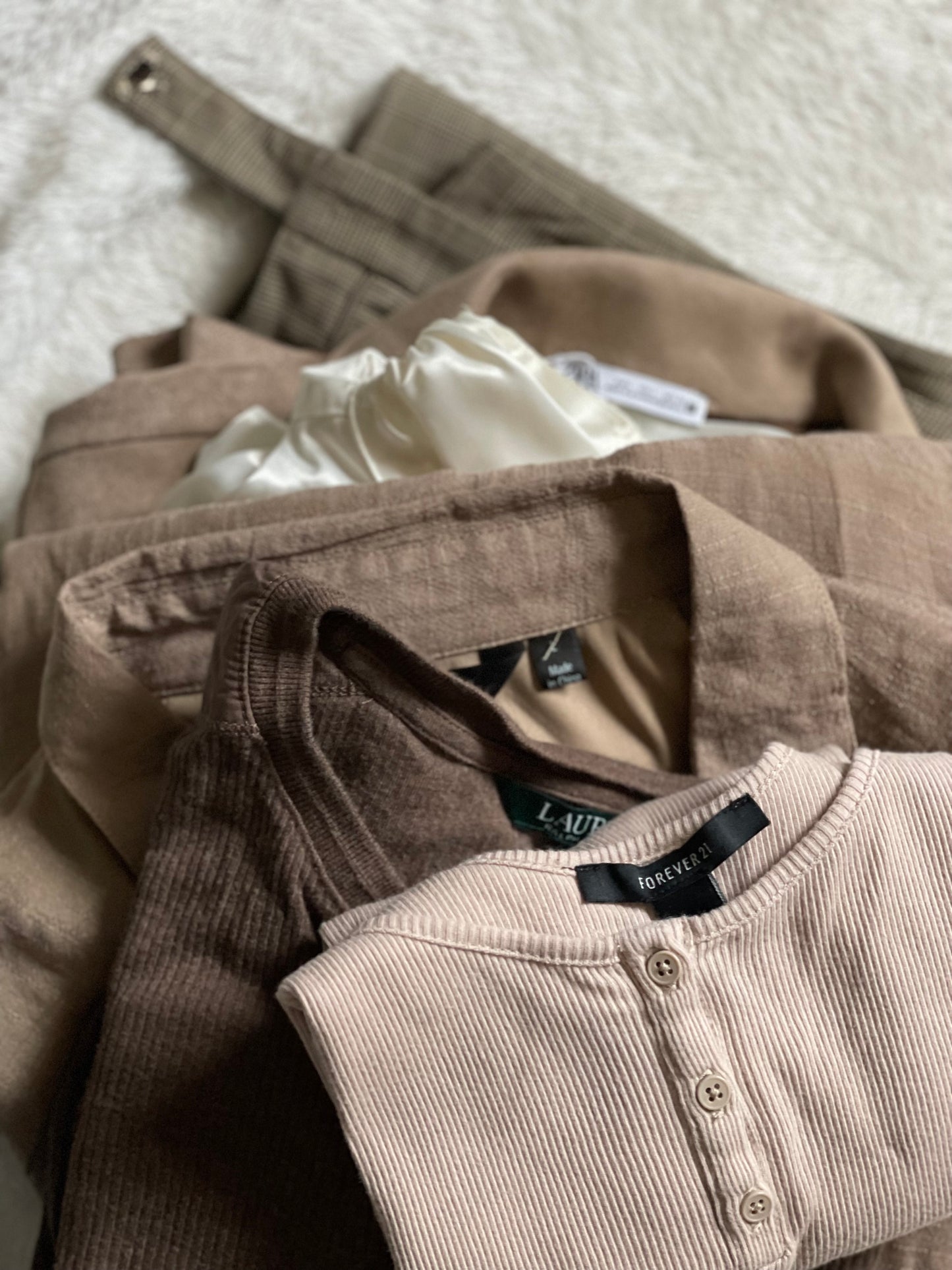 Curated Capsules. Taupe. Size Large. 6 items.