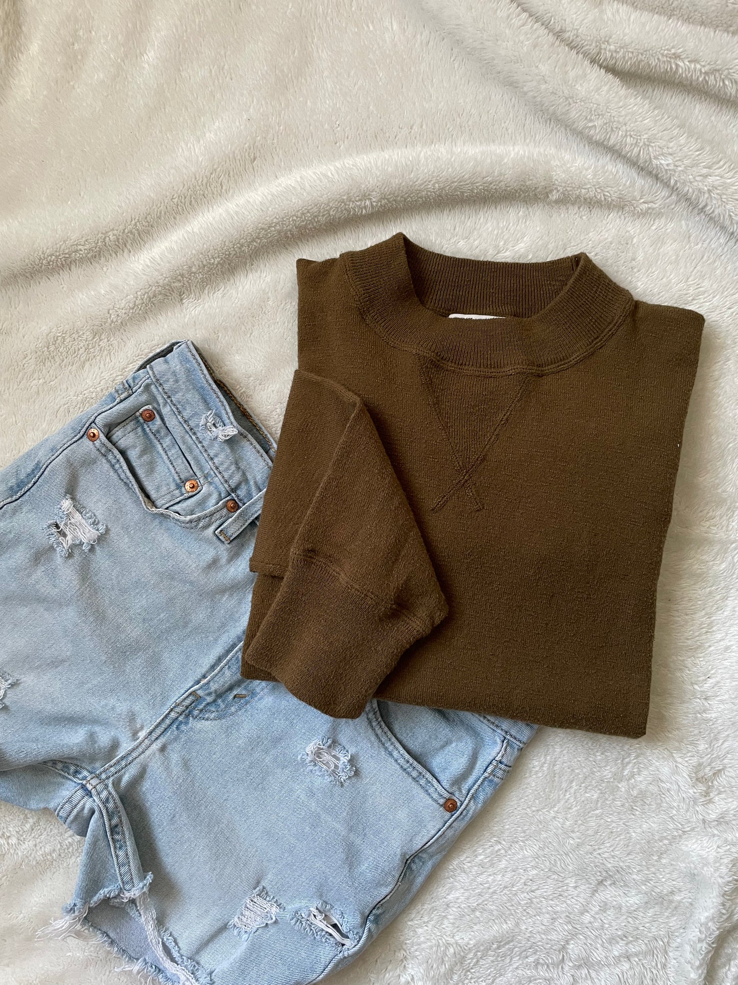 Madewell green crew neck sweater. Medium.