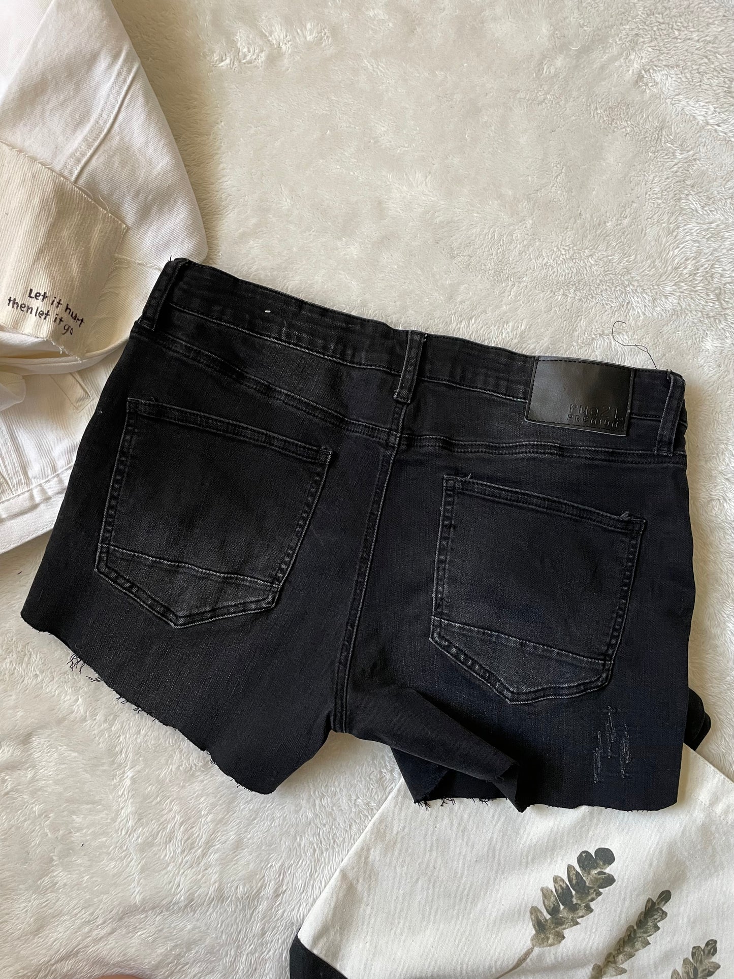 Rue21 Black upcycled short. Size 34