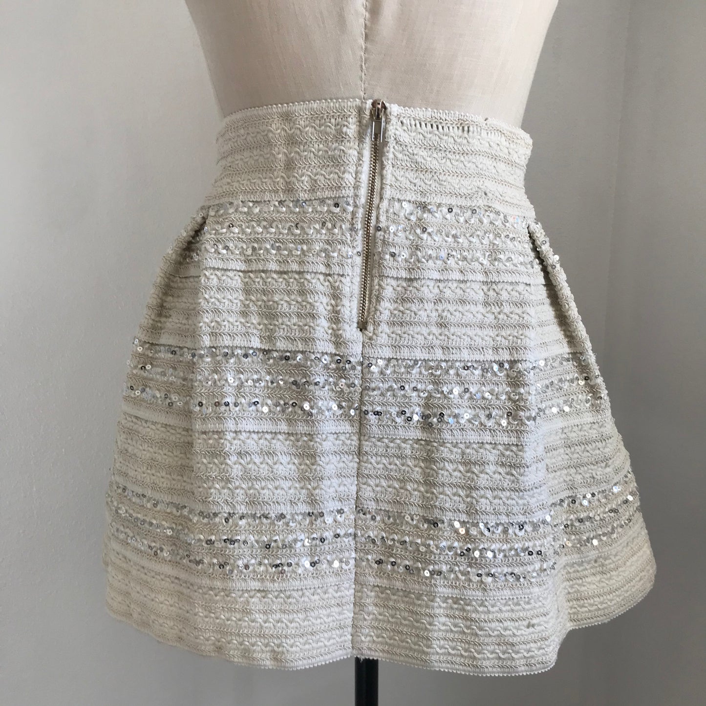 Cream sequined skirt