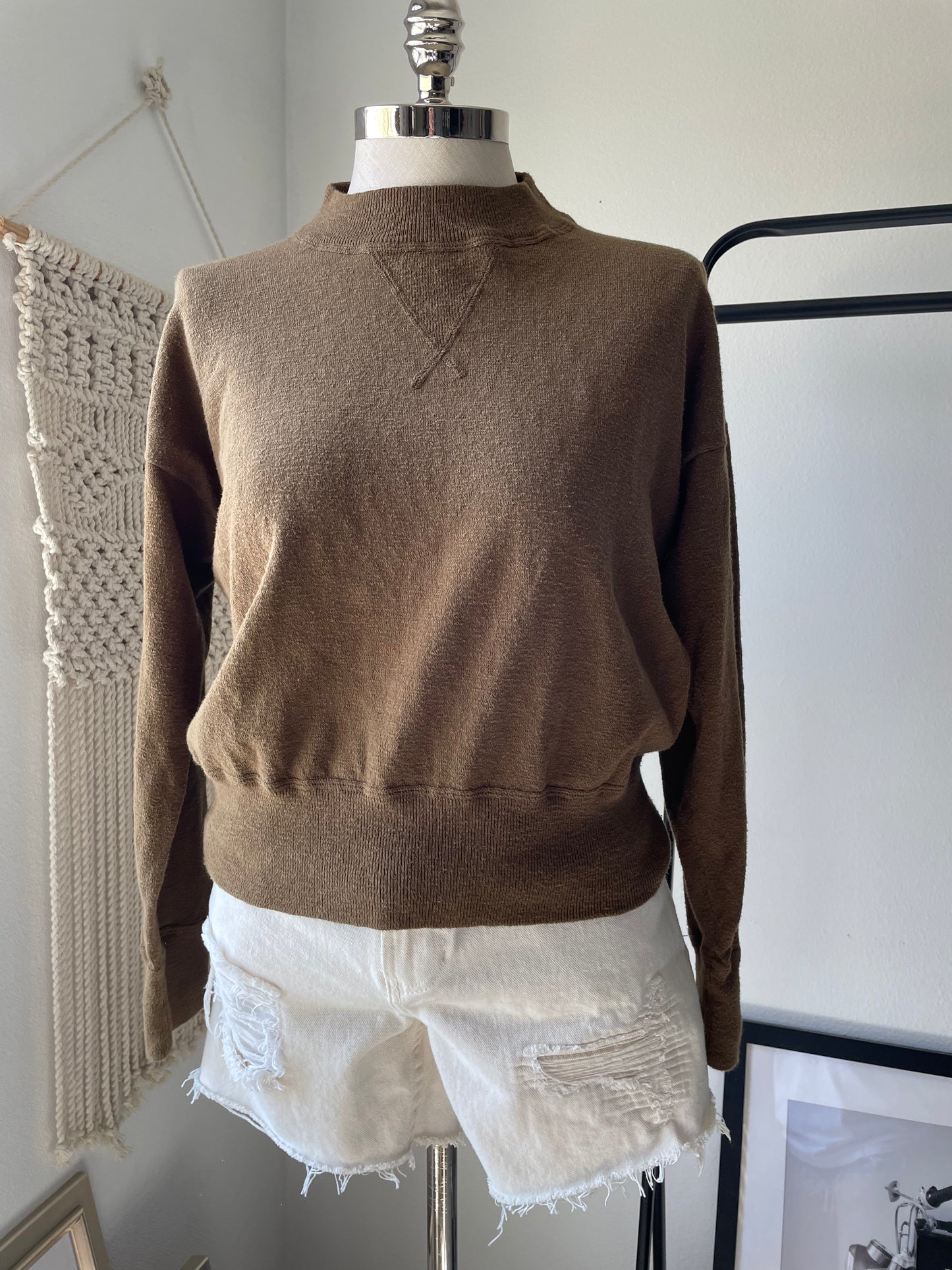 Madewell green crew neck sweater. Medium.