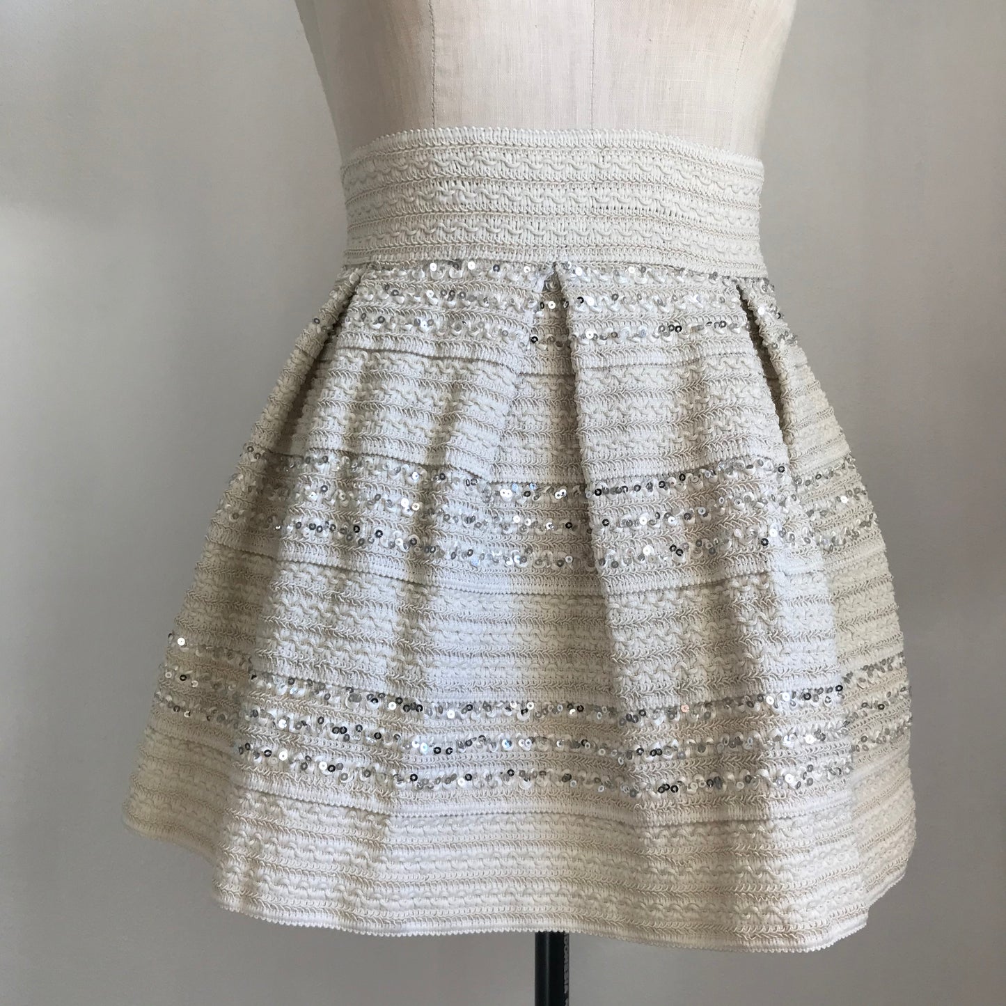 Cream sequined skirt