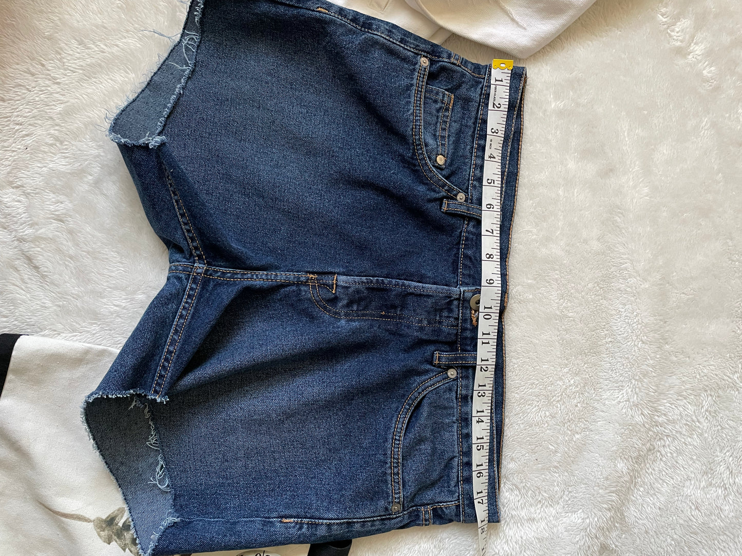 &Denim blue Upcycled 5" shorts. Size 34.