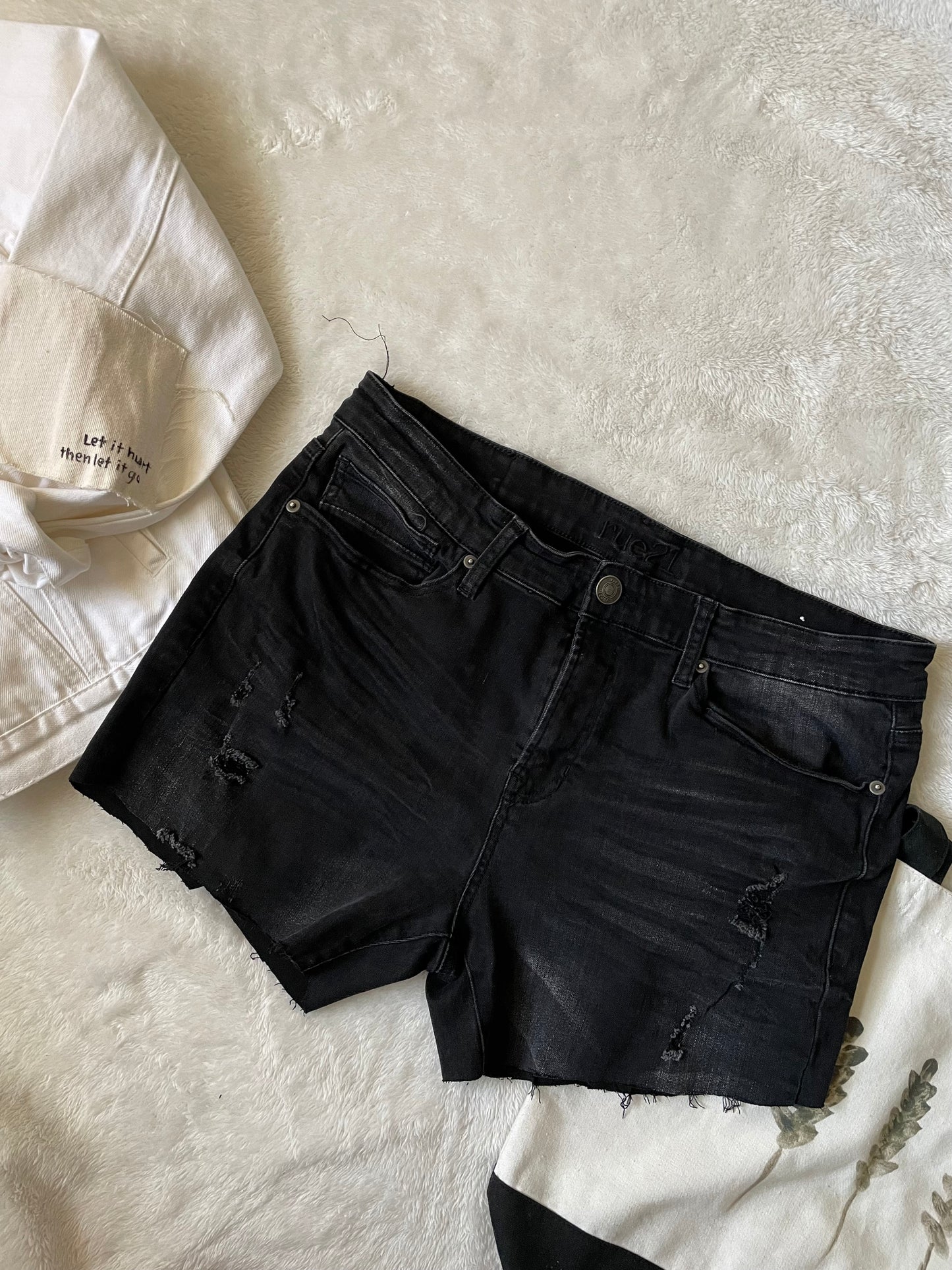 Rue21 Black upcycled short. Size 34