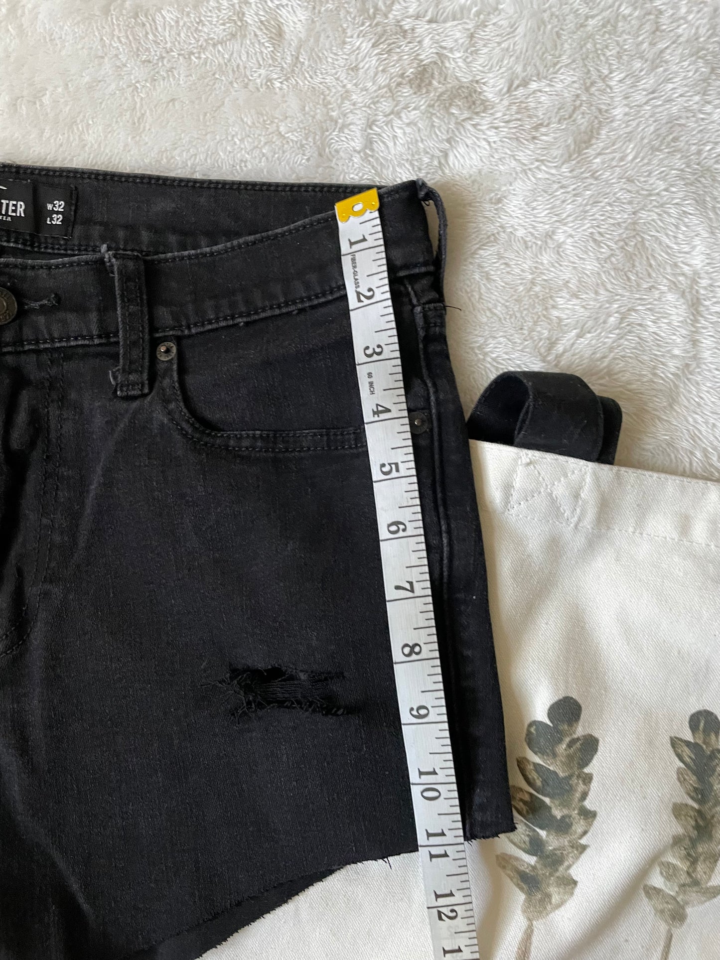 Hollister Black upcycled 4" short. size 32