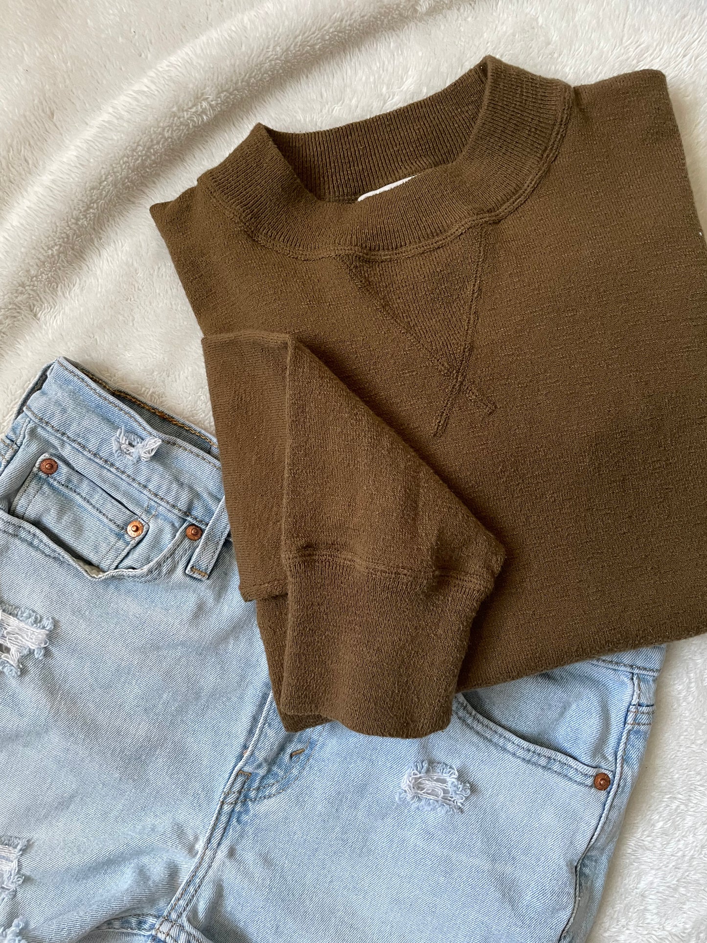 Madewell green crew neck sweater. Medium.