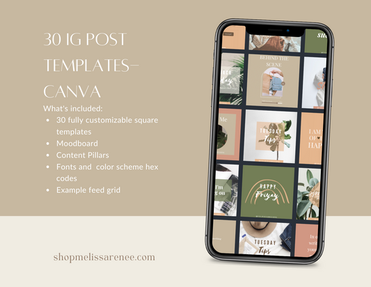 30 Customizable Instagram Templates- Canva Templates
