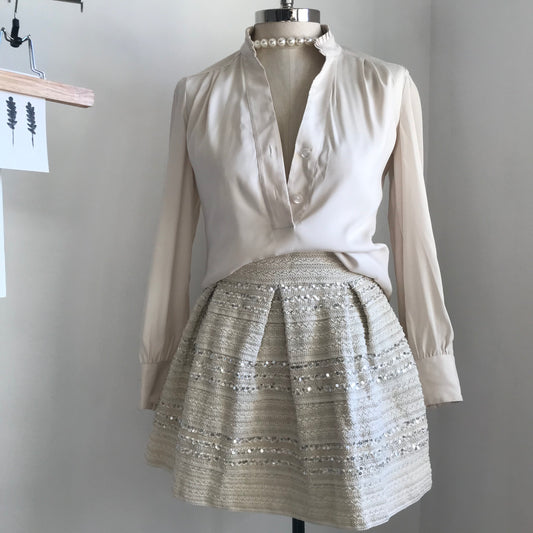 Cream sequined skirt