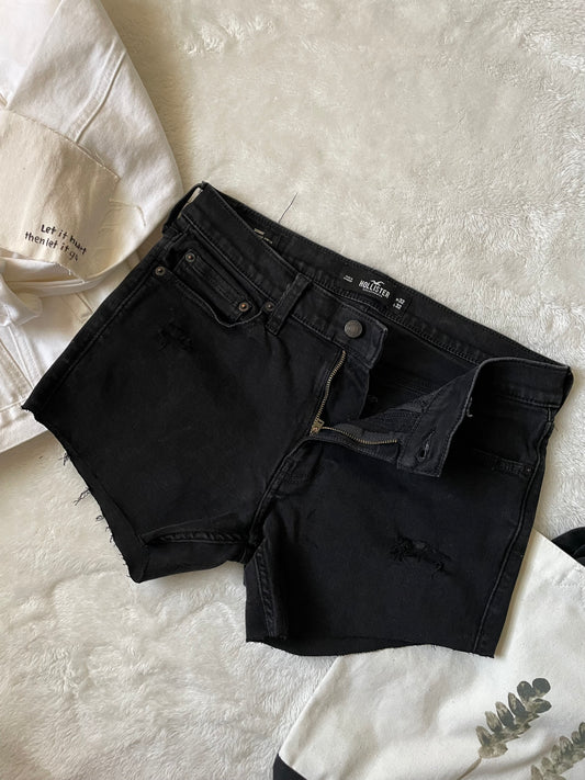 Hollister Black upcycled 4" short. size 32