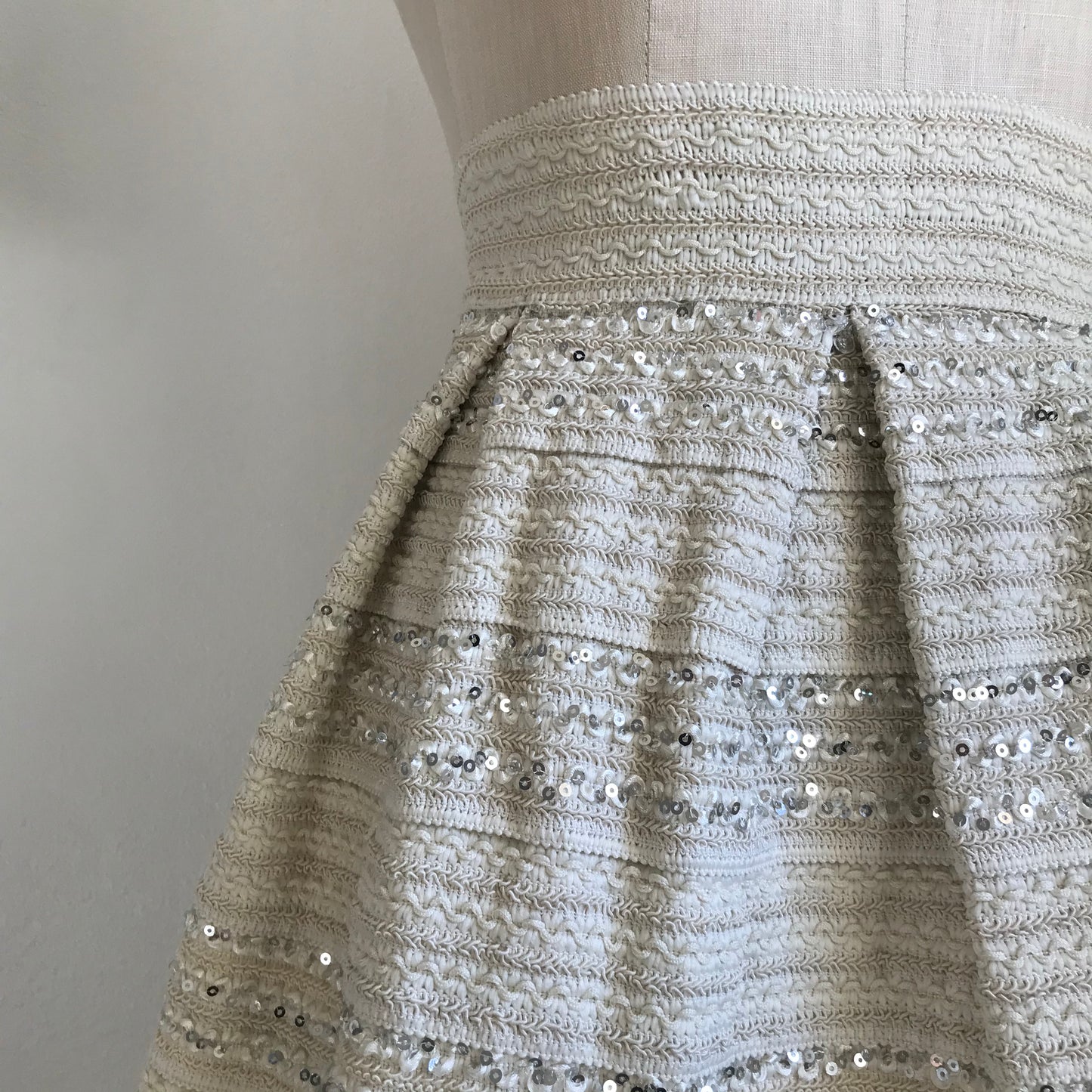 Cream sequined skirt